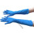 洗头手套发廊专用加长长手套橡胶一次性乳胶16寸插秧手套 蓝色50只 XS