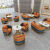 贝拉曼 沙发2022年新款小户型沙发售楼处洽谈桌椅组合沙发茶几北欧沙发 橙色