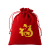 红色新年福袋绒布首饰饰品珠宝玉器包装袋文玩喜糖平安抽绳收纳袋 平口款中号9x12