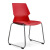 办公椅批发塑料培训椅可叠加学生培训椅实心钢筋椅子批发 红色款