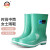 上海牌雨鞋女士中筒舒适PVC耐磨防滑防汛劳保工业防护耐腐蚀耐酸碱食品加工鞋SH559 绿色 36