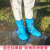 鞋套雨天一次性防雨户外防滑靴套漂流防水加长PE加厚耐磨塑料脚套 蓝色中筒鞋套500只