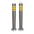 不锈钢防撞柱加厚钢管警示柱固定隔离柱可拆卸路桩立柱55060075 89*750固定款