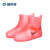 瑞可特 RZF12 防水雨鞋套 防滑加厚雨靴男女中筒鞋套 打扫维修鞋套 粉色 S 