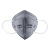 爱途(AT) 9541 KN95耳戴式折叠口罩一次性活性炭口罩防尘防雾霾防PM2.5单独包装 灰色50只装