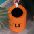 FW1268 简约双层拉极桶厨房垃圾篓纸筒塑料垃圾桶双层带内筒 大号橙色