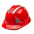 安全帽工地加厚国标透气防砸abs头盔建筑施工工程玻璃钢包 红色三筋反光 PE