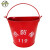 柳成 中号8升消防桶/黄沙桶/水桶/加厚烤漆消防铁桶 消防器材 红色 中号8升 水桶