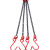 普霖乐   起重链条吊索具组合小孔专用吊钩吊装工具吊具吊环G80锰钢链条 0.6吨2米2钩 