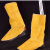 电焊工纯牛皮电焊护脚套皮护腿护脚盖劳保防护鞋盖隔热阻燃耐高温 黄色短款魔术粘长22厘米
