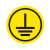 接地标识贴ABCNPE相序标志电器电气设备标签提示贴 接地(黄底带圈) 不干胶 2x2cm / 10小贴