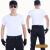 夏季短袖T恤黑色作训服物业保安服装印刷LOGO勤训练服 白色保安 S160