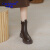卡洛查（CARLCHALD）品牌马丁靴女2023年秋冬季新款烟筒靴英伦风平底切尔西短靴女 黑色绒里 38