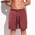 OKOJ品牌男士短裤夏季休闲宽松速干沙滩裤海边可下水运动游泳裤 酒红色 L