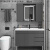 浴尚雅（YUSHANGYA）落地浴室柜陶瓷一体盆隐藏推拉一体镜柜浴室柜组合 90cm白色地柜+智能风水镜柜