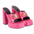 VERSACE     Medusa '95缎布防水台凉鞋奢侈品潮牌P00823843 粉红色 CN 35