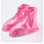 工厂店景区旅游户外徒步女式珠光PVC 带防雨层 防雨防污鞋套 粉红XXL