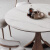 法艾利意式实木岩板圆形餐桌椅组合现代简约大小户型带转家用吃饭桌子 岩板面【不带转盘】 135cm 【餐桌+6椅】
