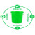 垃圾桶圆形加厚大号带盖厨余易腐垃圾分类绿色熟胶圆筒商用过滤大 50K绿色有盖厨余鱼骨图