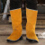 LISM电阻燃防护护脚套耐高温防火花烫阻燃隔热牛皮鞋罩盖装备焊工护腿 桔色长款魔术贴