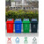 大号正方形分类垃圾桶四色摇盖环卫户外商用餐饮无盖果皮箱 40升分类方形Y桶(带盖)红色 有害垃圾