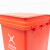 稳斯坦 脚踏分类垃圾桶 红色15L有害垃圾  分类连体塑料环卫垃圾箱 WL-004