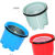 加厚拖把甩干桶通用手压拖把甩脱水旋转拖把桶水桶篮单桶单筒 绿色+塑料蓝