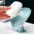 创意荷叶肥皂盒香皂置物架吸盘壁挂式免孔沥水架不积水收纳 高品质1个橄榄绿+1个玛瑙灰