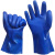 全浸塑劳保胶手套颗粒杀鱼止滑工业加厚橡胶耐磨防滑防水防油耐酸 蓝色浸塑磨砂（10双） XL
