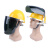 电焊面罩安全帽式支架面屏防护冲击头戴式焊帽工烧氩弧焊接 红色安全帽+支架+黑屏