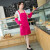 日涵日本进口品质时尚围裙厨房家居棉咖啡店工作服女可爱 大红色+配套袖套