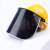 锐麻   配帽式防飞溅面屏切割打磨面罩铝包边支架防护面罩 黄色帽+黑支架+黑色PVC面屏（电焊) 均码 
