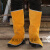 OIMG电焊护脚套全脚牛皮盖护脚护腿防烫焊工鞋套焊接脚套防护装备用品 棕色短款系带护脚