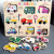 1-2-3岁数字母形状卡通认知积木质手抓板玩具 拼图幼儿童宝宝 紫 YM交通手抓板