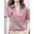 NY纯棉短袖t恤女士装2023年夏季新款女式打底衫宽松百搭半袖上衣服 红色 M建议95-105斤