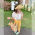 戴丽格女童夏季新款儿童韩版小童圆点宝宝时髦束脚裤子 黄色 80码 身高约80cm