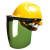 电焊面罩安全帽式防护面罩面屏电焊面具防冲击防迸溅焊工面屏防油溅面屏 （透明）面罩+三筋透气安全帽（黄色）