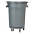 金诗洛 K5466 圆形带盖塑料垃圾桶 环卫储物垃圾桶酒店工厂超市大号保洁桶 80L带滑轮