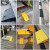 橙央 门槛斜坡垫 塑料路沿坡 台阶马路牙子爬坡板 道边上坡三角垫 长49宽22高6cm黄色