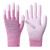 薄款尼龙PU涂指涂掌手套劳保耐磨工作防护防滑带胶夏季干活静电 紫色条纹涂指（36双） S
