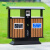 户外垃圾桶不锈钢防腐木边单桶室外环卫分类垃圾箱小区街道果皮箱 MX-FJ01棕色