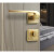 名门室内门锁卧室房间房门锁北欧风现代简约黑色分体门锁 06118-亮金 30mm-50mm+左内+带钥匙