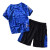 男童夏季套装4-9-14岁小男孩穿的休闲宽松速干短袖短裤两件套中大童户外运动篮球服 蓝色套装 150