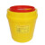 得筑工品 圆形利器盒锐器盒 医疗垃圾桶黄色医疗废物利器盒带盖按压利器桶 3L（5个装）