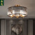 禾亮 轻奢客厅吊灯全铜水晶灯现代家用大厅铜灯新中式餐厅灯具68002 68002-1X吸顶-三色灯泡