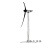 仿真电动风机模型风力发电机商务工艺品拼装发电风车玩具摆件 白色 90