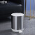 中环力安 北欧不锈钢垃圾桶分类方形脚踏式有盖厨房客厅创意废纸篓 圆形蓝色