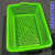 塑料篮子带手柄长方形大号商用厨房洗菜篮漏筐果蔬沥水收纳周转筐 绿色普厚56*42*19