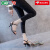 卡帝乐鳄鱼（CARTELO）3厘米女士凉鞋女2024夏季新款百搭中跟时尚网红ins潮高跟鞋女细跟 黑色  5厘米跟高 36