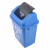 艾科堡 蓝色60L-可回收物 四色分类垃圾桶 可回收厨房学校小区大号商用幼儿园带盖摇盖 AKB-FLLJT-033